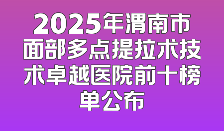 2025年渭南市面部多点提拉术技术卓越医院前十榜单公布