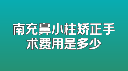 南充鼻小柱矫正手术费用是多少