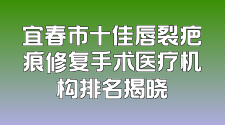 宜春市十佳唇裂疤痕修复手术医疗机构排名揭晓