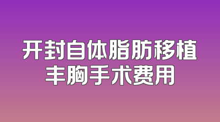 开封自体脂肪移植丰胸手术费用