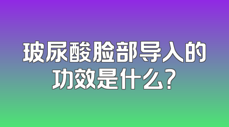 玻尿酸脸部导入的功效是什么？