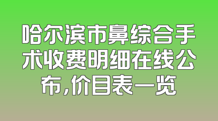 哈尔滨市鼻综合手术收费明细在线公布，价目表一览