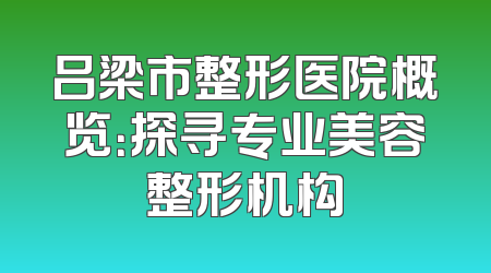 吕梁市整形医院概览：探寻专业美容整形机构