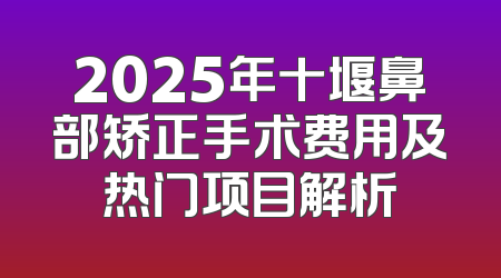2025年十堰鼻部矫正手术费用及热门项目解析