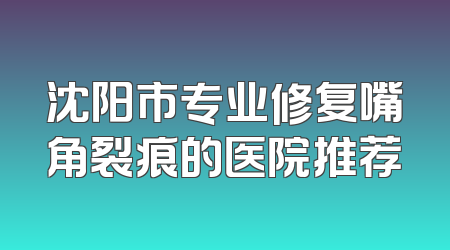 沈阳市专业修复嘴角裂痕的医院推荐
