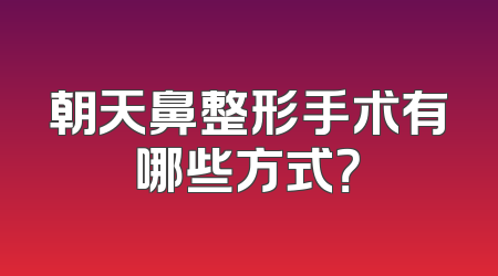 朝天鼻整形手术有哪些方式？