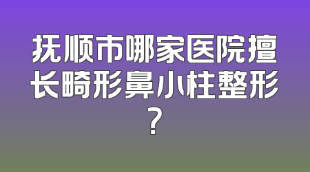 抚顺市哪家医院擅长畸形鼻小柱整形？