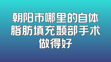 朝阳市哪里的自体脂肪填充颞部手术做得好