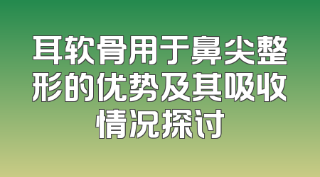 耳软骨用于鼻尖整形的优势及其吸收情况探讨