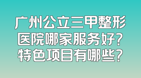 广州公立三甲整形医院哪家服务好？特色项目有哪些？