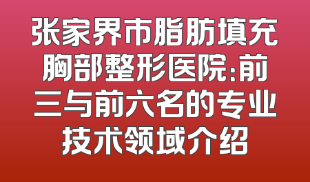张家界市脂肪填充胸部整形医院：前三与前六名的专业技术领域介绍