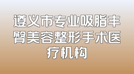 遵义市专业吸脂丰臀美容整形手术医疗机构