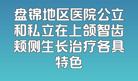 盘锦地区医院公立和私立在上颌智齿颊侧生长治疗各具特色