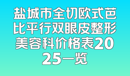 盐城市全切欧式芭比平行双眼皮整形美容科价格表2025一览
