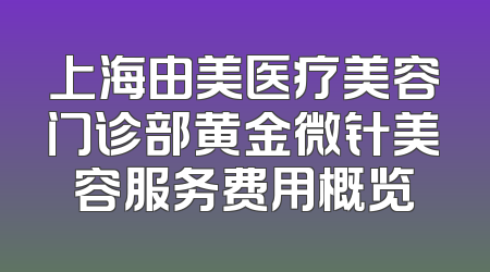 上海由美医疗美容门诊部黄金微针美容服务费用概览
