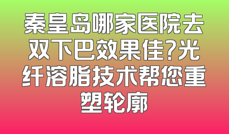 秦皇岛哪家医院去双下巴效果佳？光纤溶脂技术帮您重塑轮廓