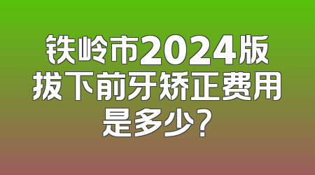 铁岭市2024版拔下前牙矫正费用是多少？
