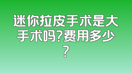 迷你拉皮手术是大手术吗？费用多少？