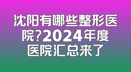 沈阳有哪些整形医院？2024年度医院汇总来了