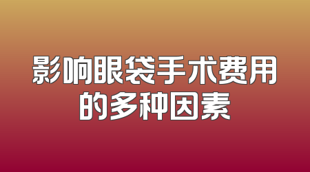 影响眼袋手术费用的多种因素