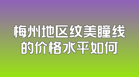 梅州地区纹美瞳线的价格水平如何