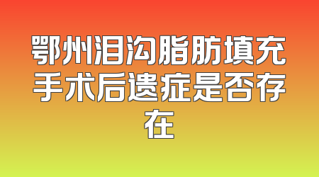 鄂州泪沟脂肪填充手术后遗症是否存在