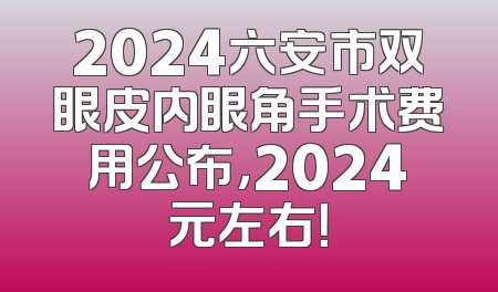 2024六安市双眼皮内眼角手术费用公布，2024元左右！