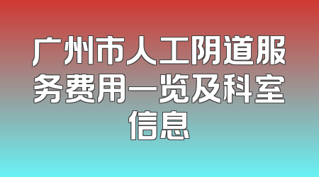 广州市人工阴道服务费用一览及科室信息