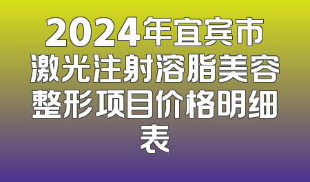 2024年宜宾市激光注射溶脂美容整形项目价格明细表
