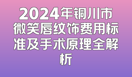 2024年铜川市微笑唇纹饰费用标准及手术原理全解析