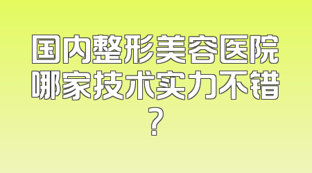 国内整形美容医院哪家技术实力不错？