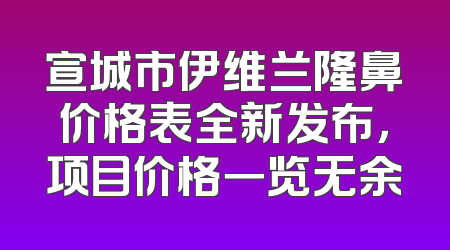 宣城市伊维兰隆鼻价格表全新发布，项目价格一览无余