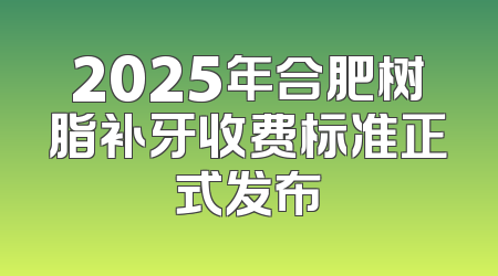2025年合肥树脂补牙收费标准正式发布