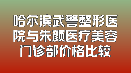 哈尔滨武警整形医院与朱颜医疗美容门诊部价格比较