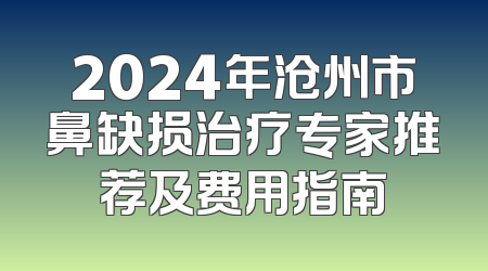 2024年沧州市鼻缺损治疗专家推荐及费用指南