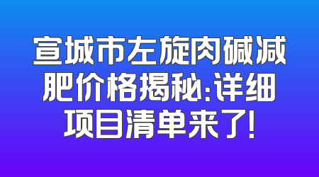 宣城市左旋肉碱减肥价格揭秘：详细项目清单来了！