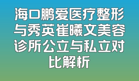 海口鹏爱医疗整形与秀英崔曦文美容诊所公立与私立对比解析