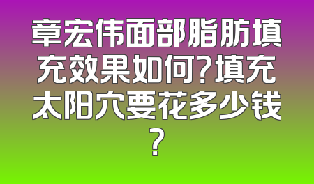章宏伟面部脂肪填充效果如何？填充太阳穴要花多少钱？