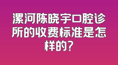 漯河陈晓宇口腔诊所的收费标准是怎样的？