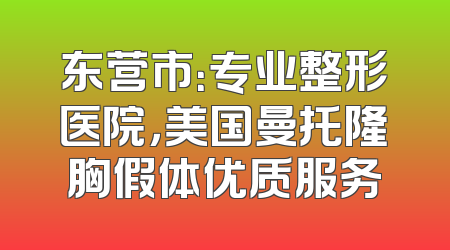 东营市：专业整形医院，美国曼托隆胸假体优质服务