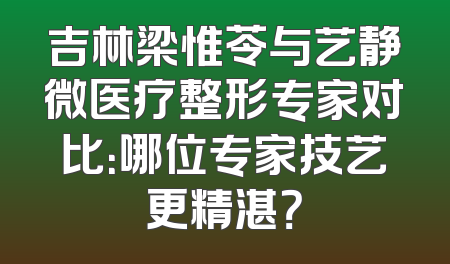吉林梁惟苓与艺静微医疗整形专家对比：哪位专家技艺更精湛？