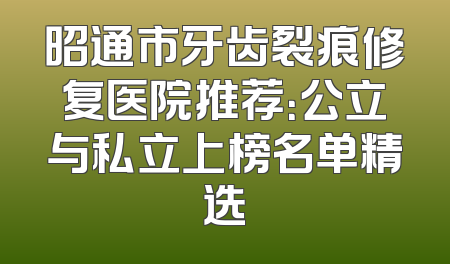 昭通市牙齿裂痕修复医院推荐：公立与私立上榜名单精选