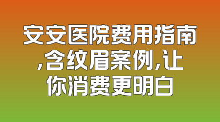 安安医院费用指南，含纹眉案例，让你消费更明白