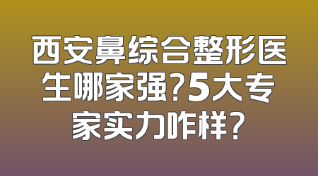 西安鼻综合整形医生哪家强？5大专家实力咋样？