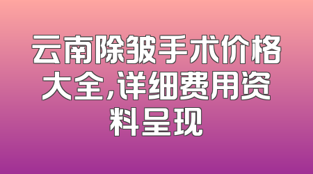云南除皱手术价格大全，详细费用资料呈现