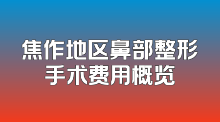 焦作地区鼻部整形手术费用概览
