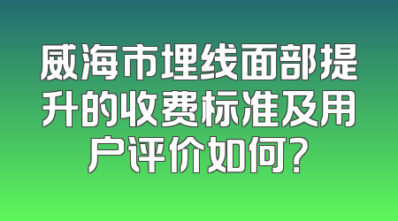 威海市埋线面部提升的收费标准及用户评价如何？