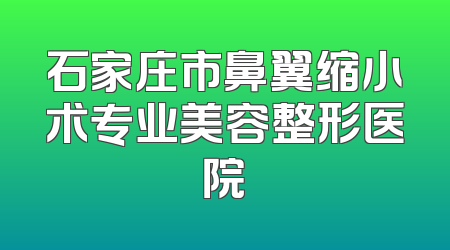 石家庄市鼻翼缩小术专业美容整形医院