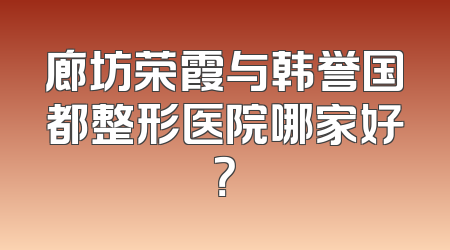 廊坊荣霞与韩誉国都整形医院哪家好？