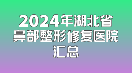2024年湖北省鼻部整形修复医院汇总